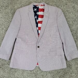 Shinesty USA Flag Suit Jacket Blazer Mens 46